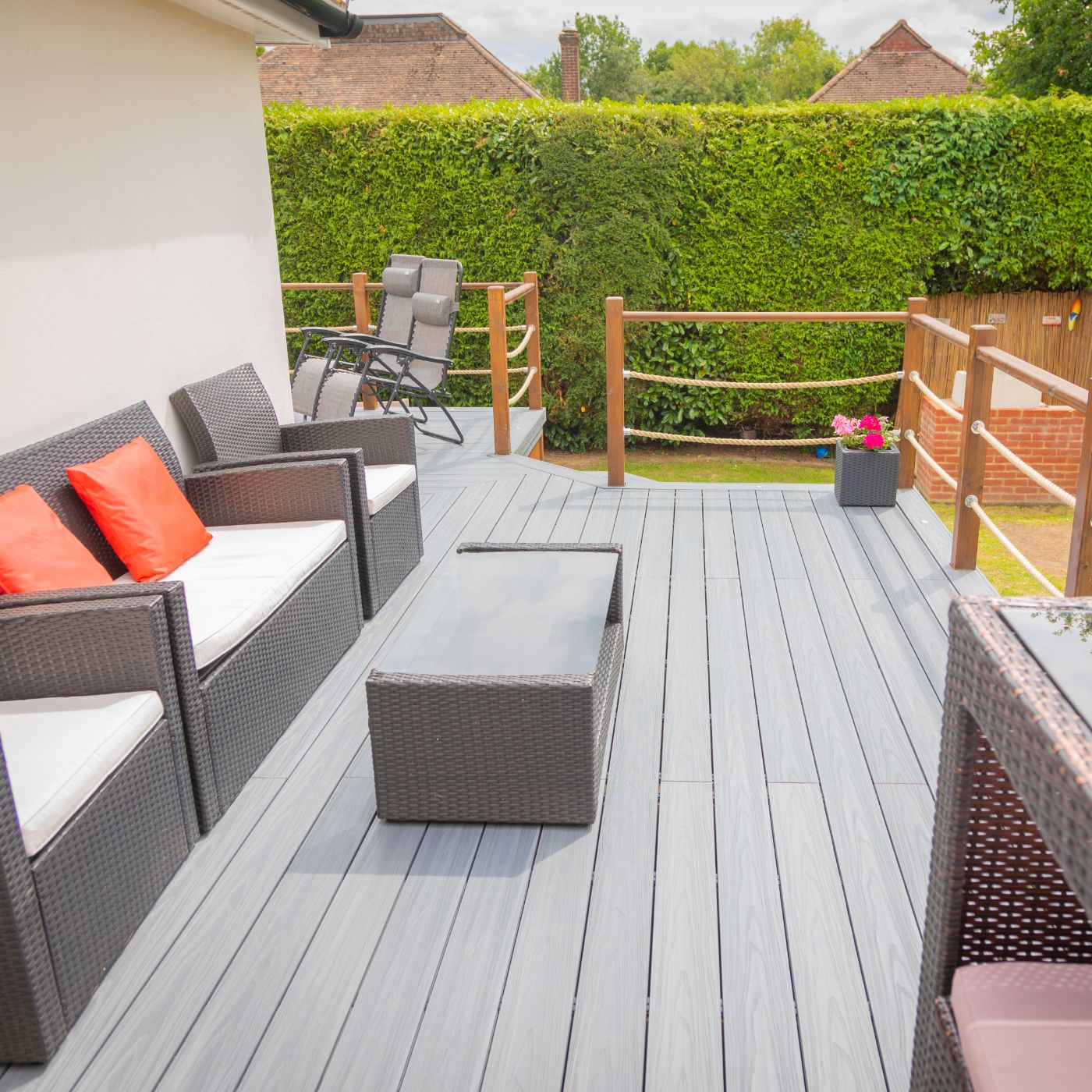 Garden furniture layout on Alchemy Habitat+ decking