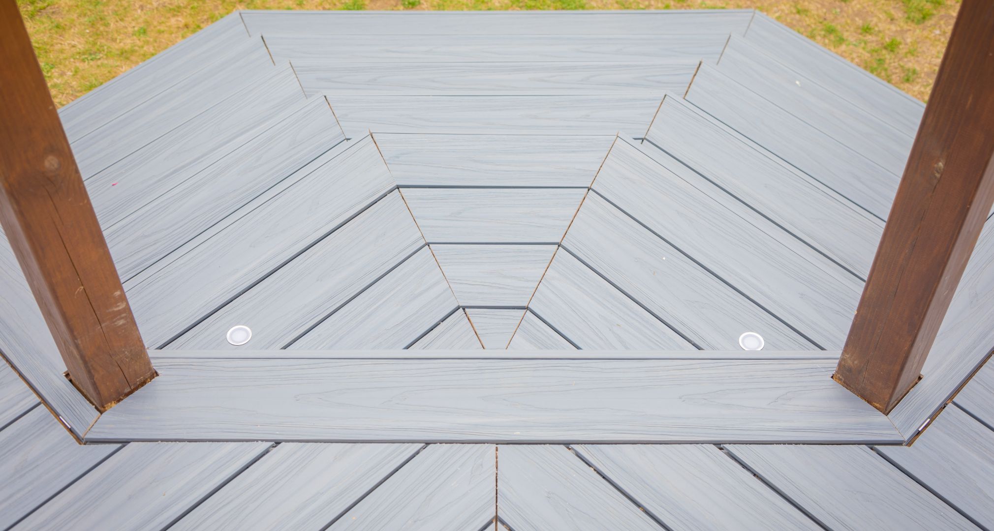 Top down view of perfectly cut and fitted Alchemy decking